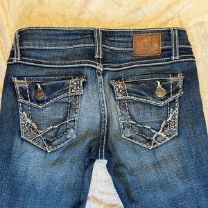 BKE Stella Boot Jeans Women’s 26 x 35.5 (Actual 28 x 33.5)Distressed Flap Pocket